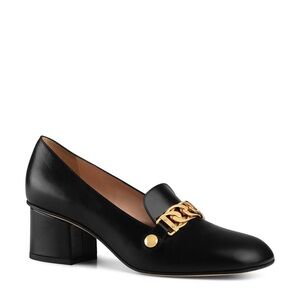 Gucci Sylvie Black Leather Loafers 38.5